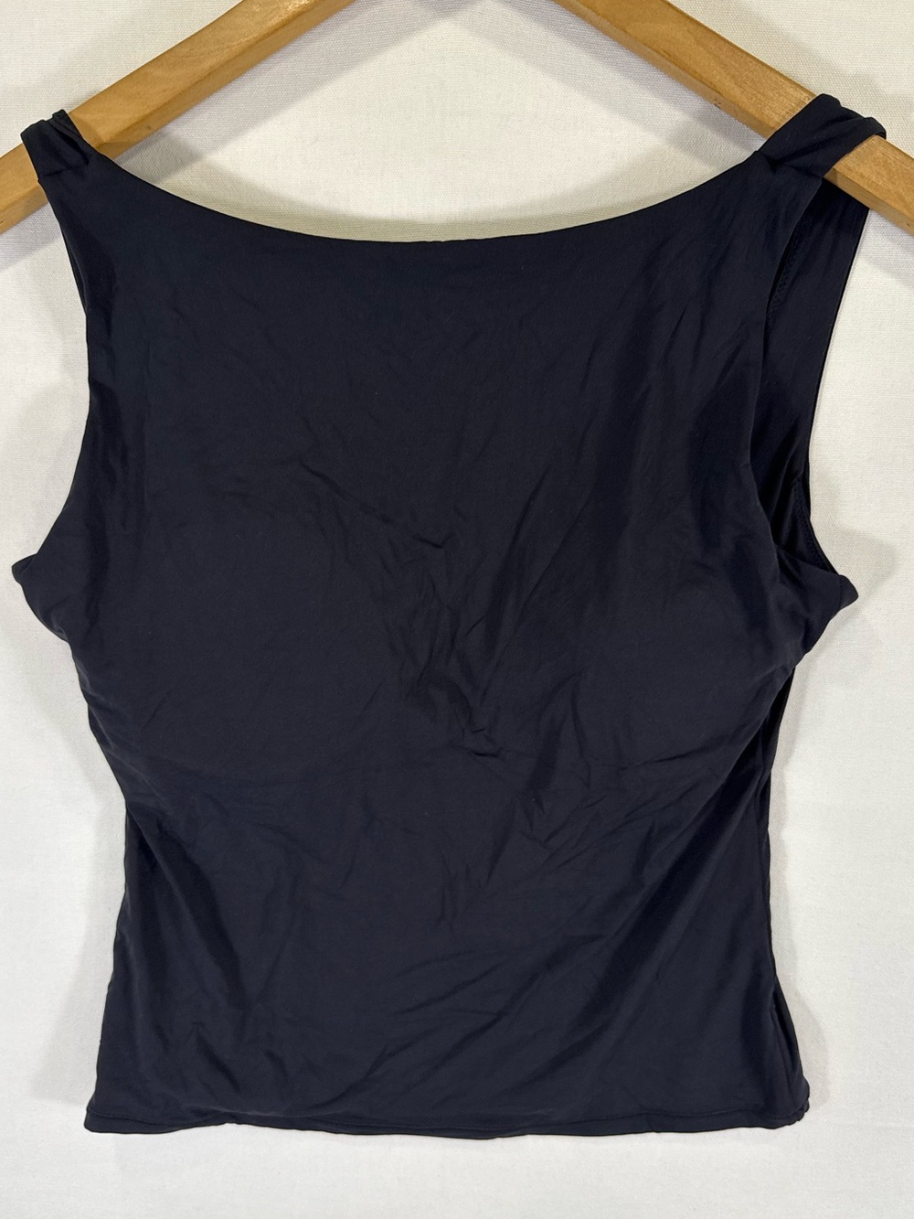Sleek Black Boatneck Tank Top